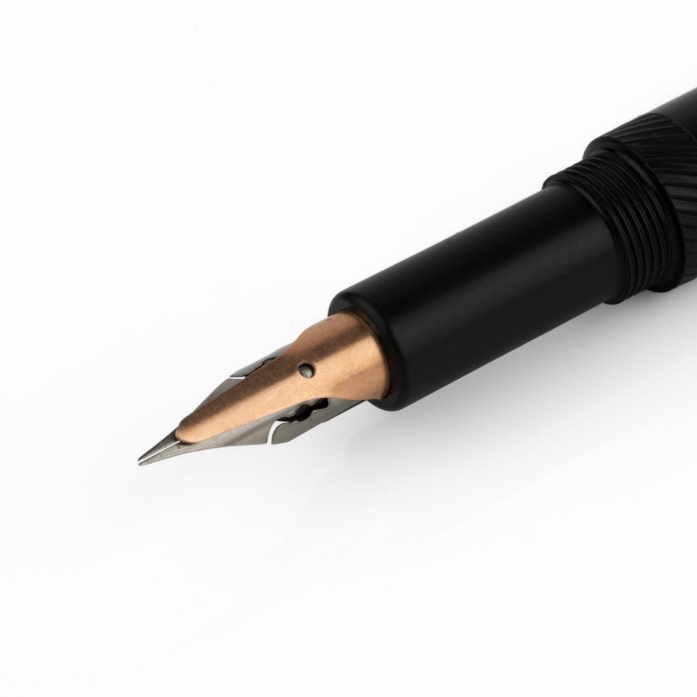 Brause Rose Classic Fountain Pen with Overfeed closeup on white background