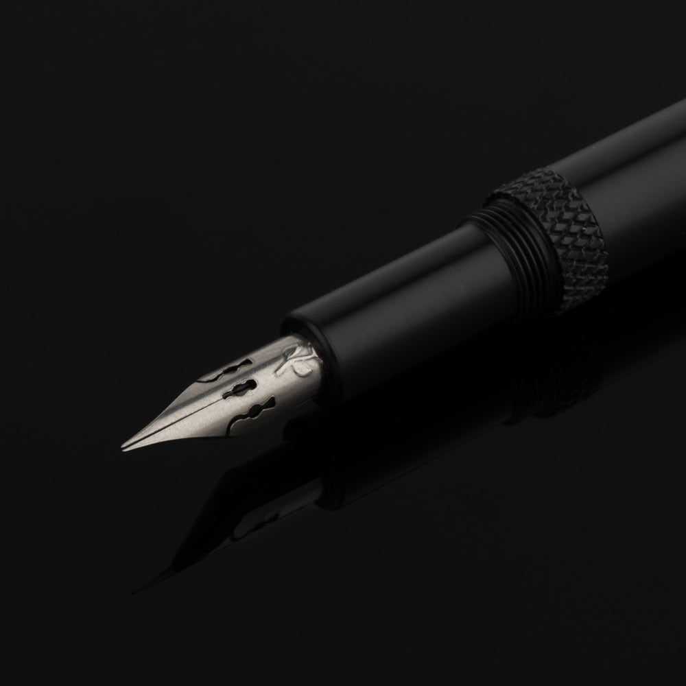 Brause Rose Classic Fountain Pen Closeup on Black Background