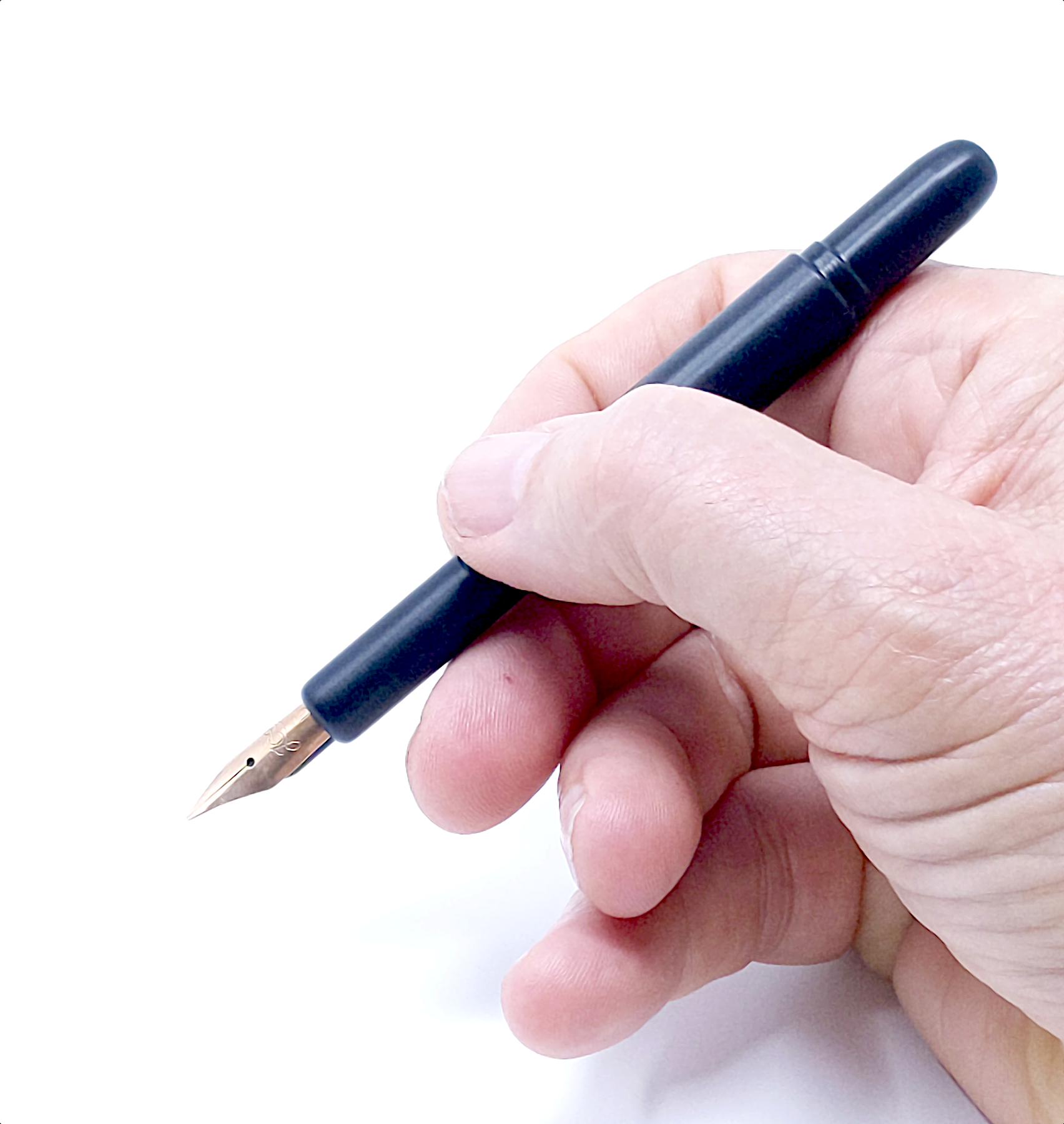 Sketch Nib Classic Pump Pen held in hand